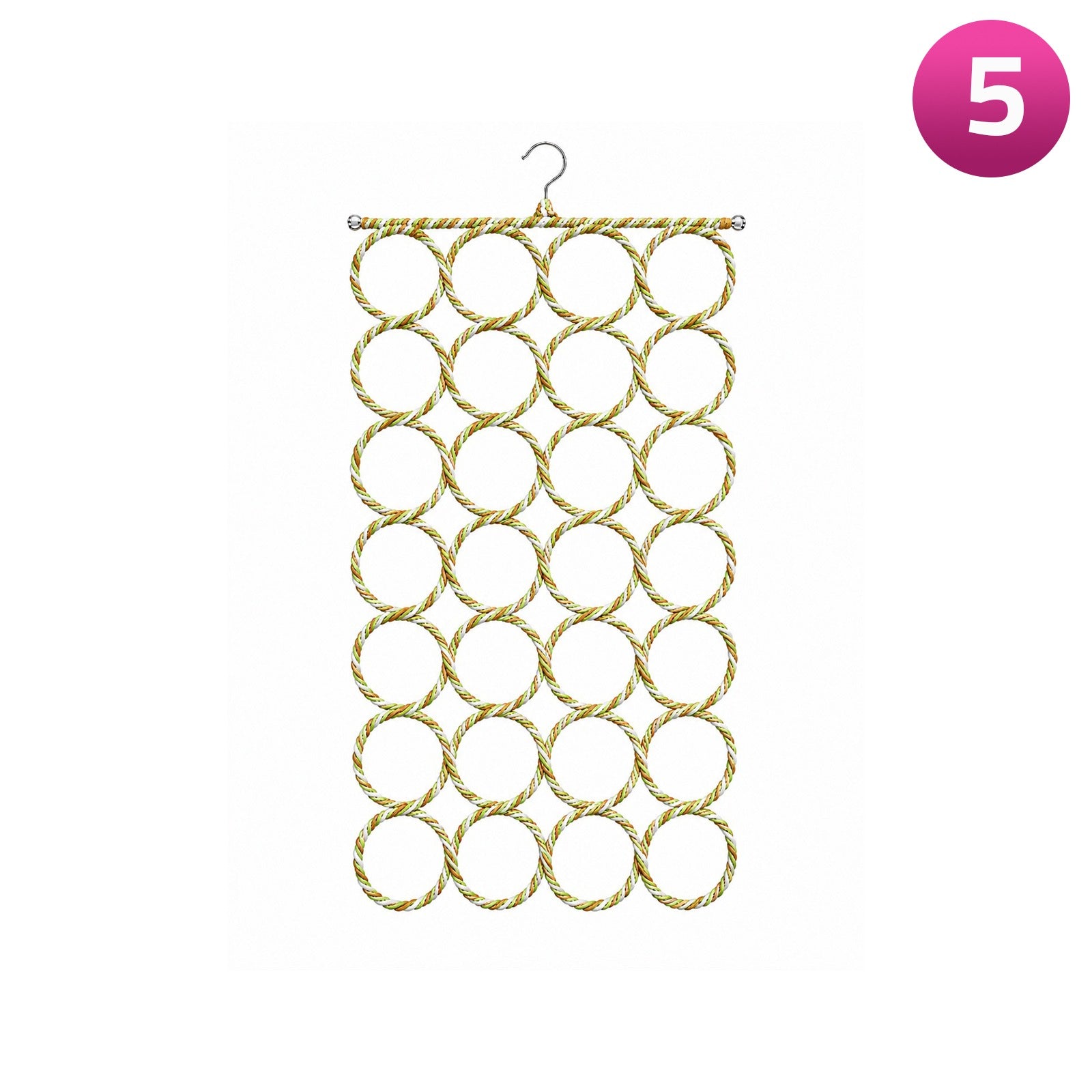 Multi-Ring Hanging Scarf Holder on a white background