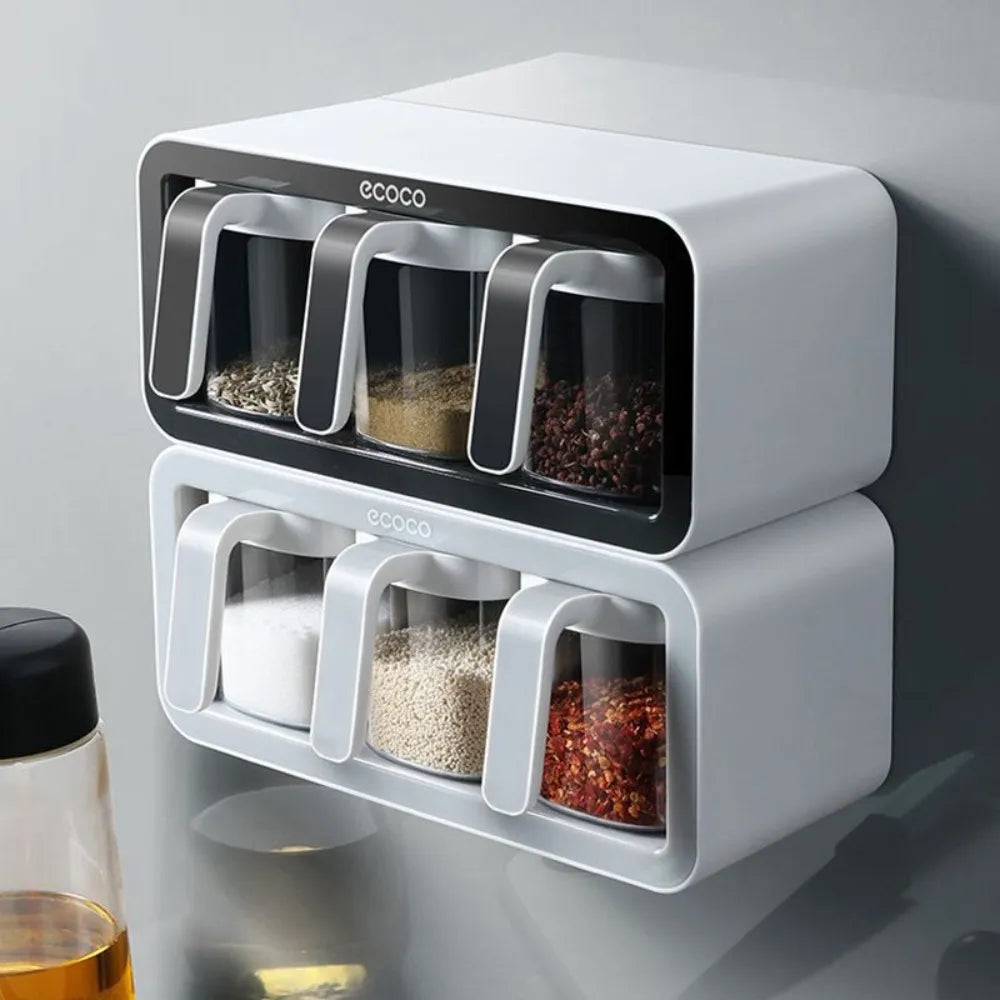 ECOCO 3 Cups Wall Mount Spice Rack Organizer