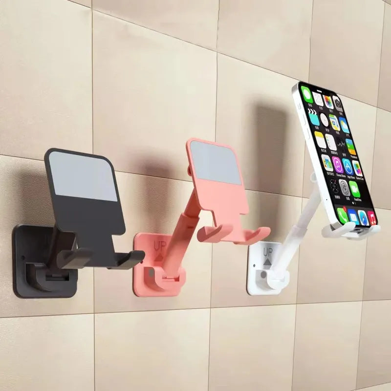 three different color Wall Mounted Telescopic Mobile Phone Holder Bracket
