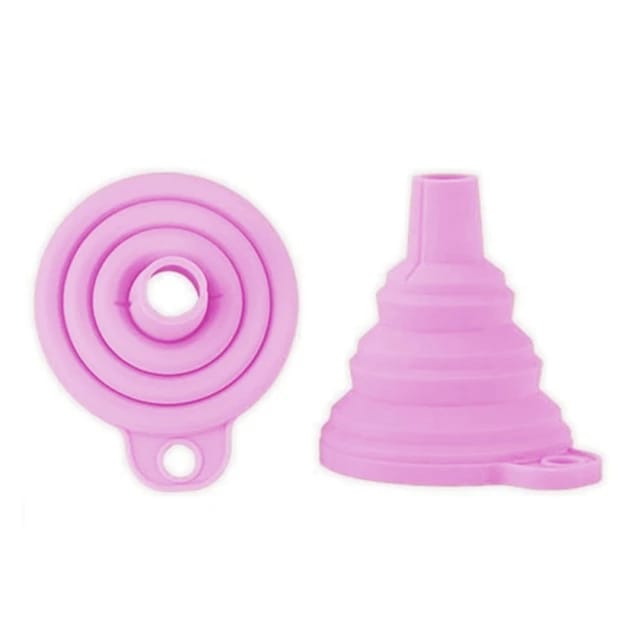 Silicone Telescopic Collapsible Mini Funnel for Liquid in pink color