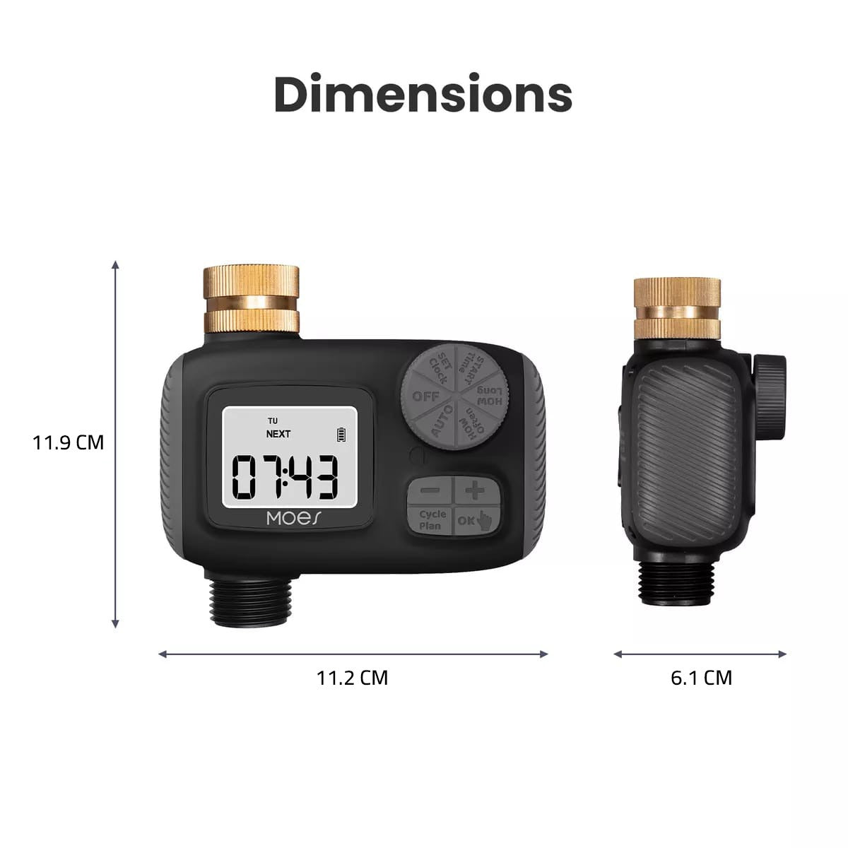 Size Of Outdoor Digital Water Timer.
