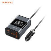 PORODO car charger with digital display on a white background