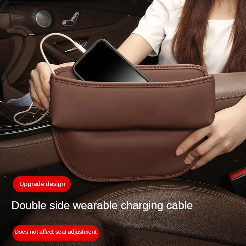 a lady holding Car Seat Gap Storage Box Organizer
