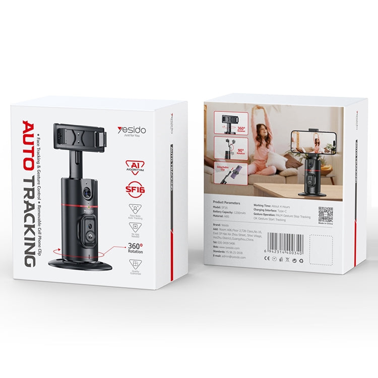 Package Of Yesido Wireless 360° Auto Face and Gesture Tracking Tripod.