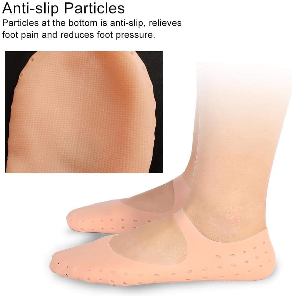 A Leg is wearing Pair of Heel Anti-Crack Set