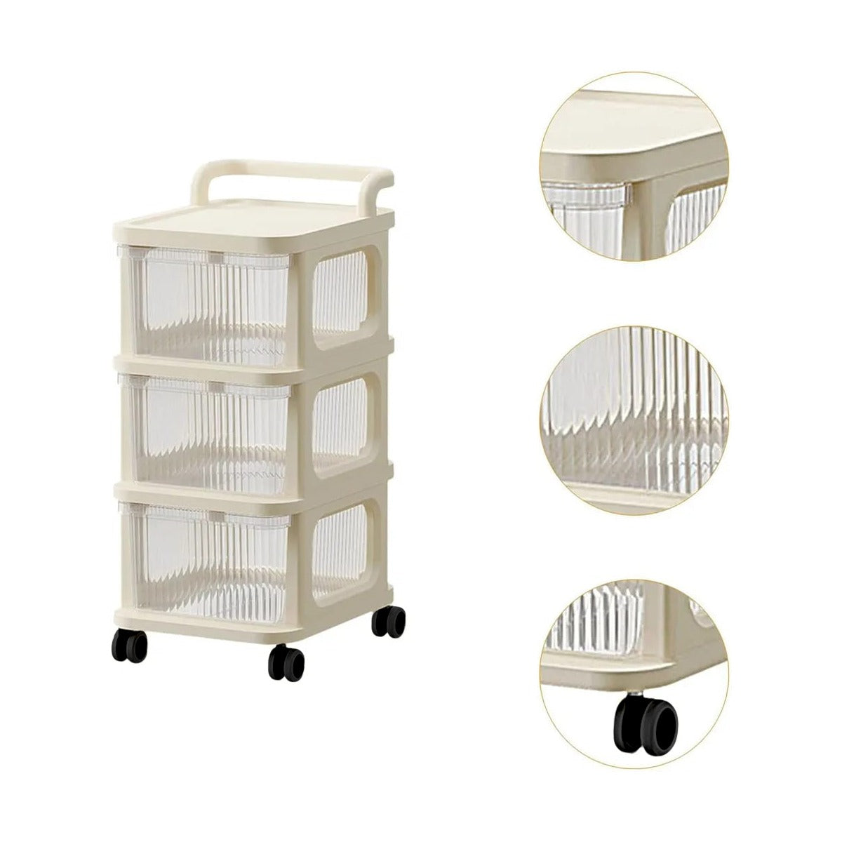 Parts Of Multifunctional Storage Trolley Rack.