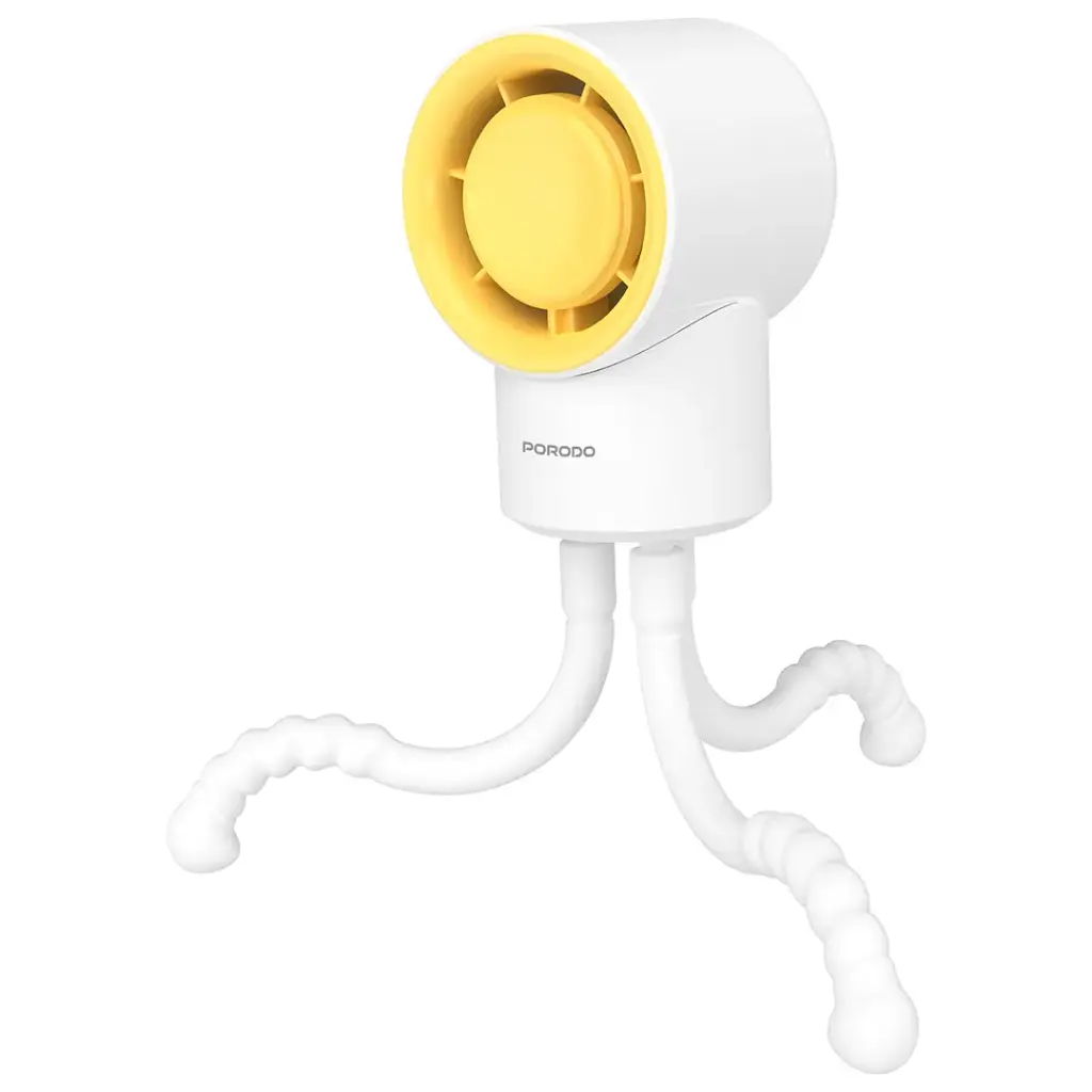 PORODO Coolflex Mini Handheld Fan, Flexible Tripod, Rechargeable Cooling Fan - PDF35A