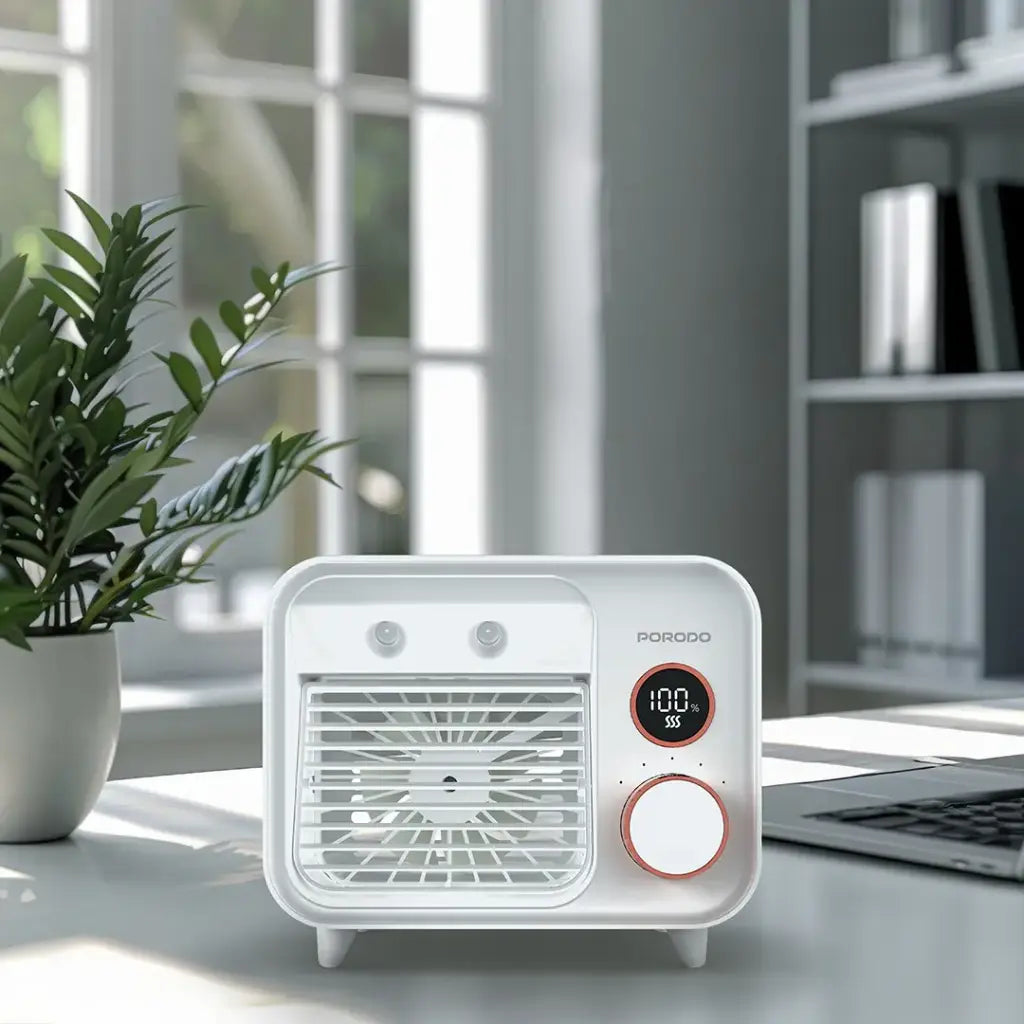 PORODO Mini Mist Fan Desktop Air Cooler, Rechargeable Cooling Fan - PDF853