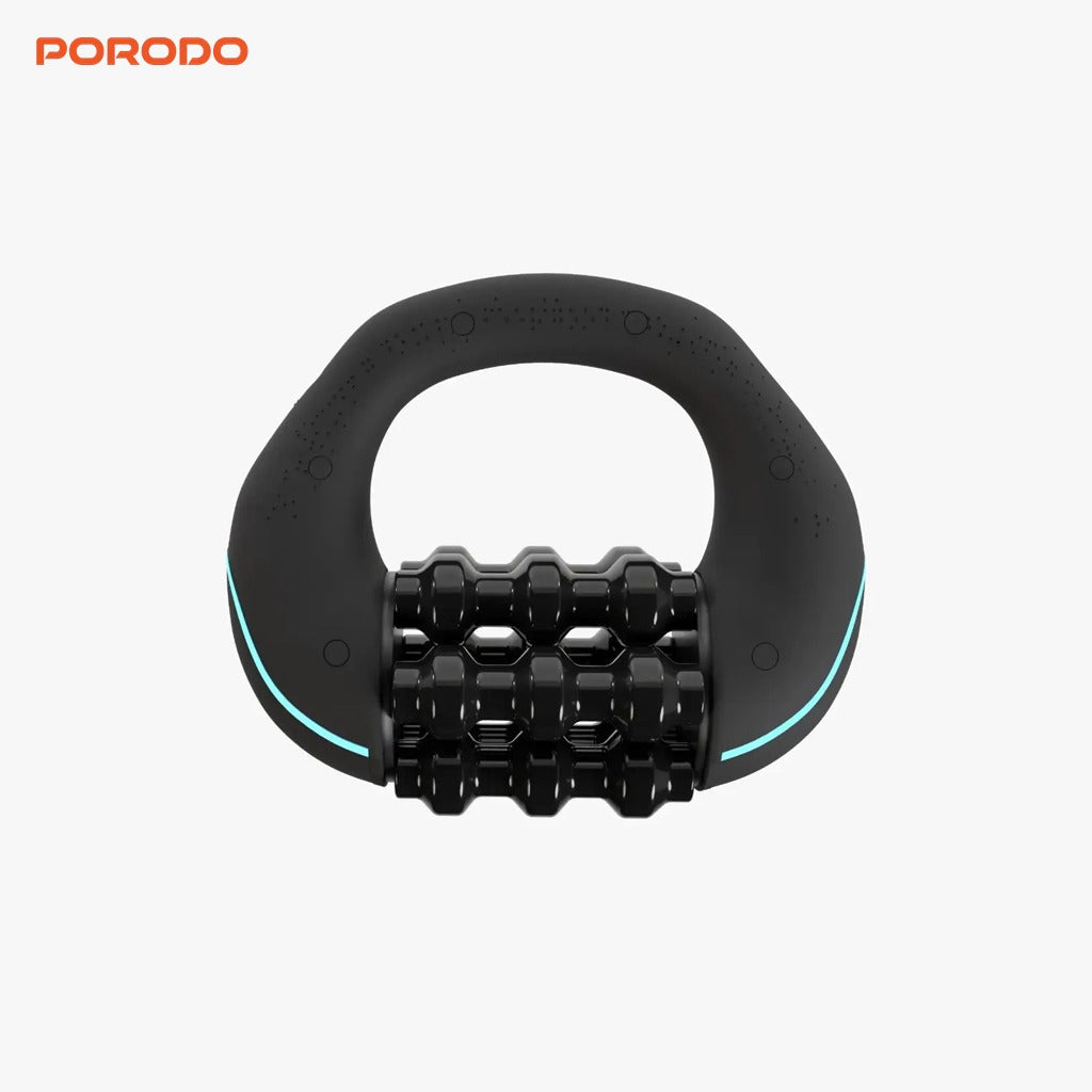 Black Porodo Relieva Roller Massager on a white background