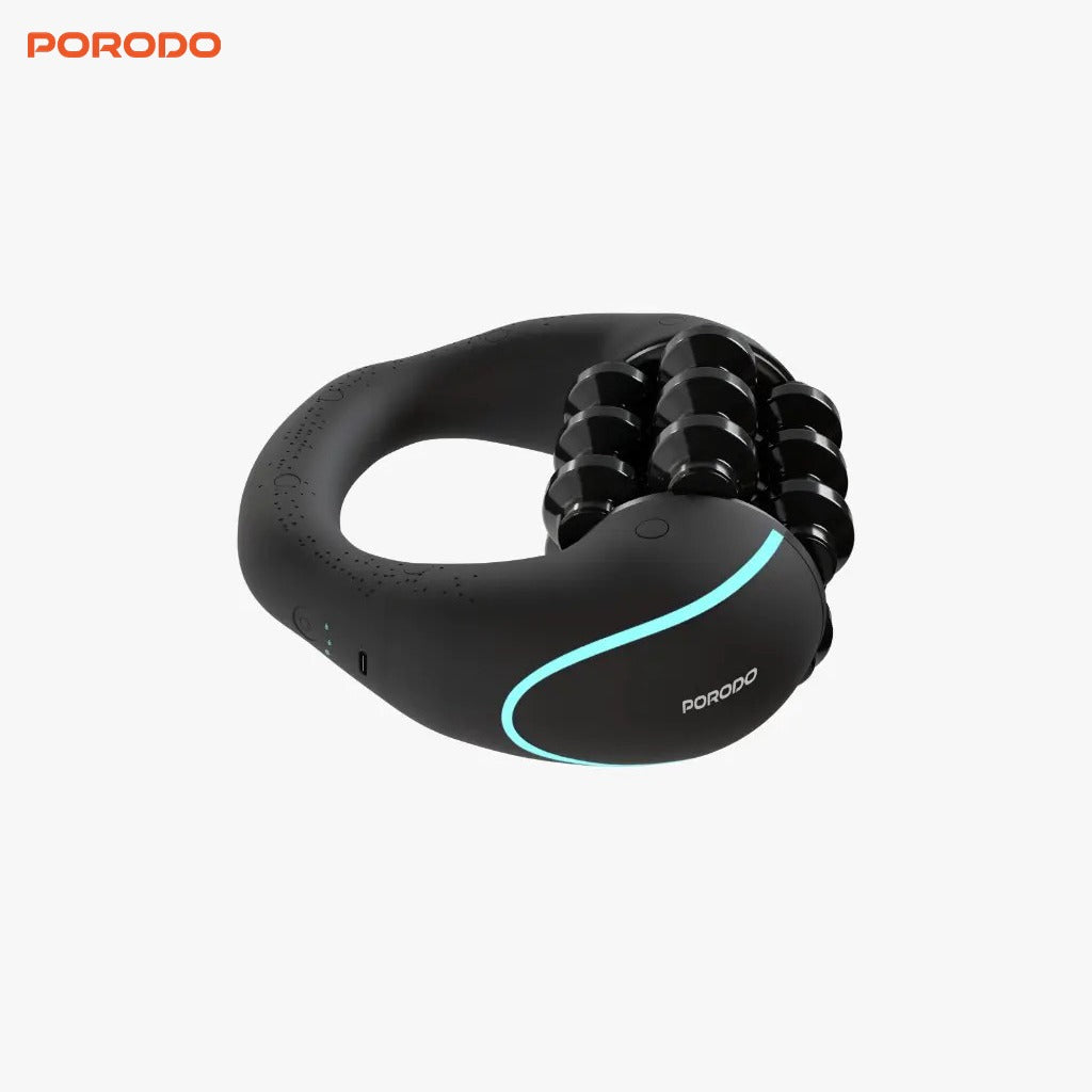 Black Porodo Relieva Roller Massager on a white background