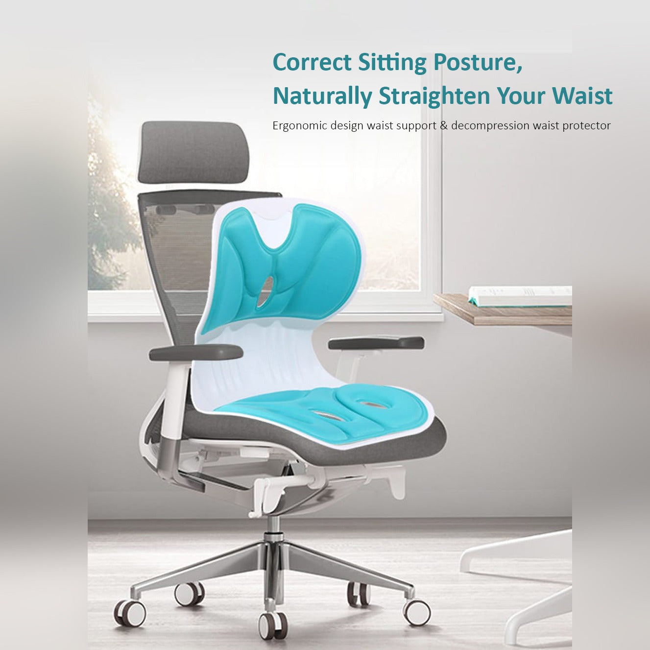 Posture Correction Chair Seat Is Placed On a Chair