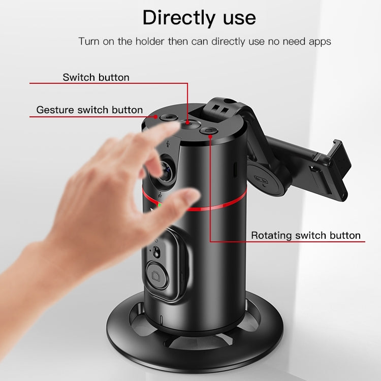A Person is Pressing on the Switch Of Yesido Wireless 360° Auto Face and Gesture Tracking Tripod.
