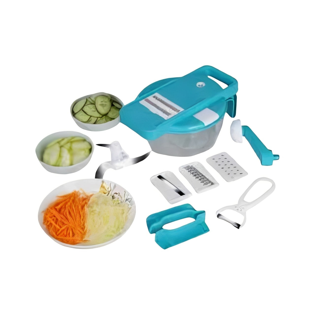 12-in-1 Food Processor Grater & Vegetable Cutter Set.