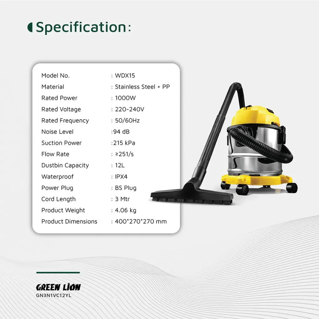 A Green Lion Ultra 3 In 1 Vacuum Cleaner.