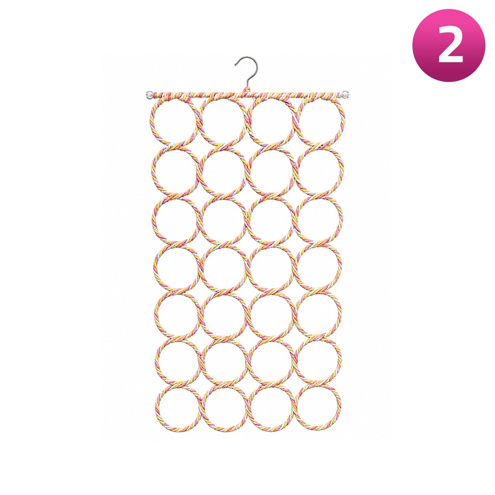 Multi-Ring Hanging Scarf Holder on a white background