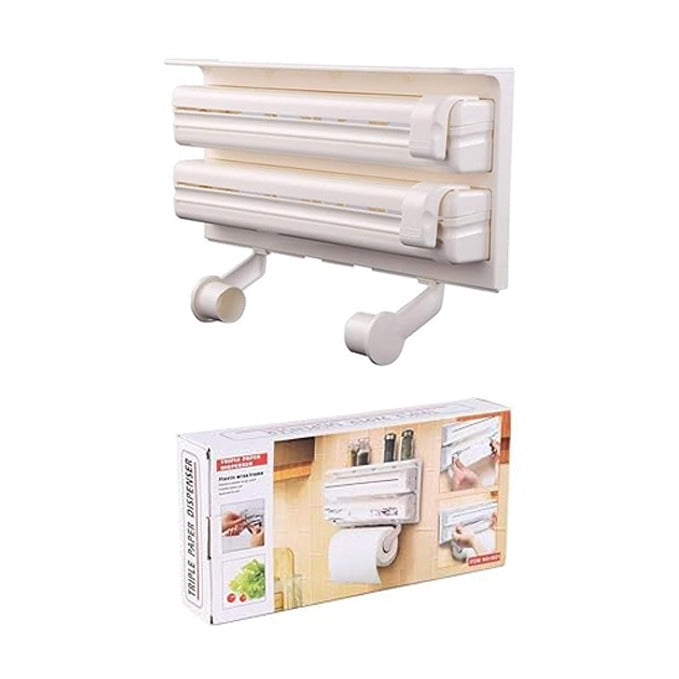 Packaging of Triple Paper Dispenser on white background
