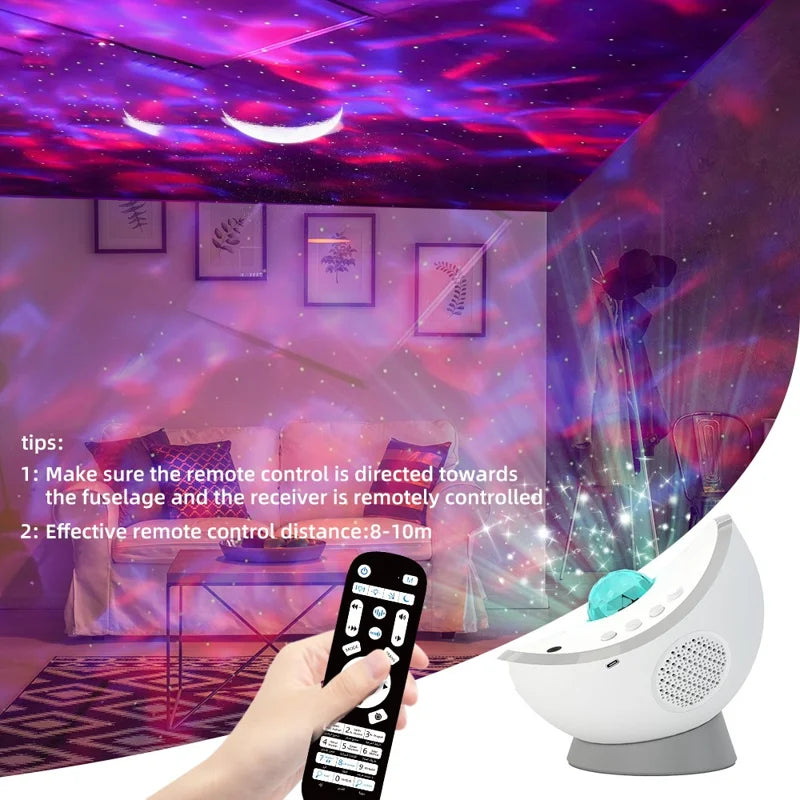 A Person is Operating Projection Qur’an Speaker Via Remote Control.
