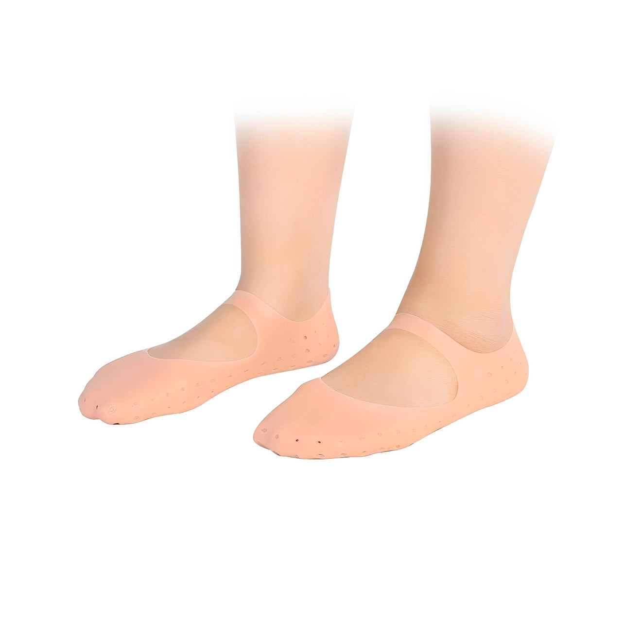 A Leg is wearing Pair of Heel Anti-Crack Set