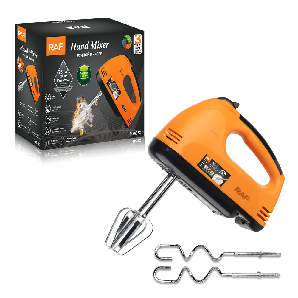 RAF 270W Hand Mixer, Electric Kitchen Mixer with Dough Hooks & Beaters - R.6633