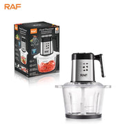 RAF food processor with packaging on a white background