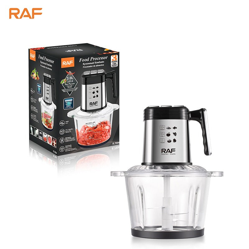 RAF food processor with packaging on a white background