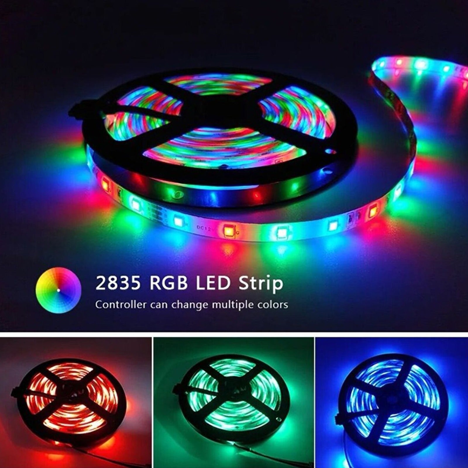 RGB LED Strip Light 5M with Remote Control, Waterproof Color Changing LED Light Kit