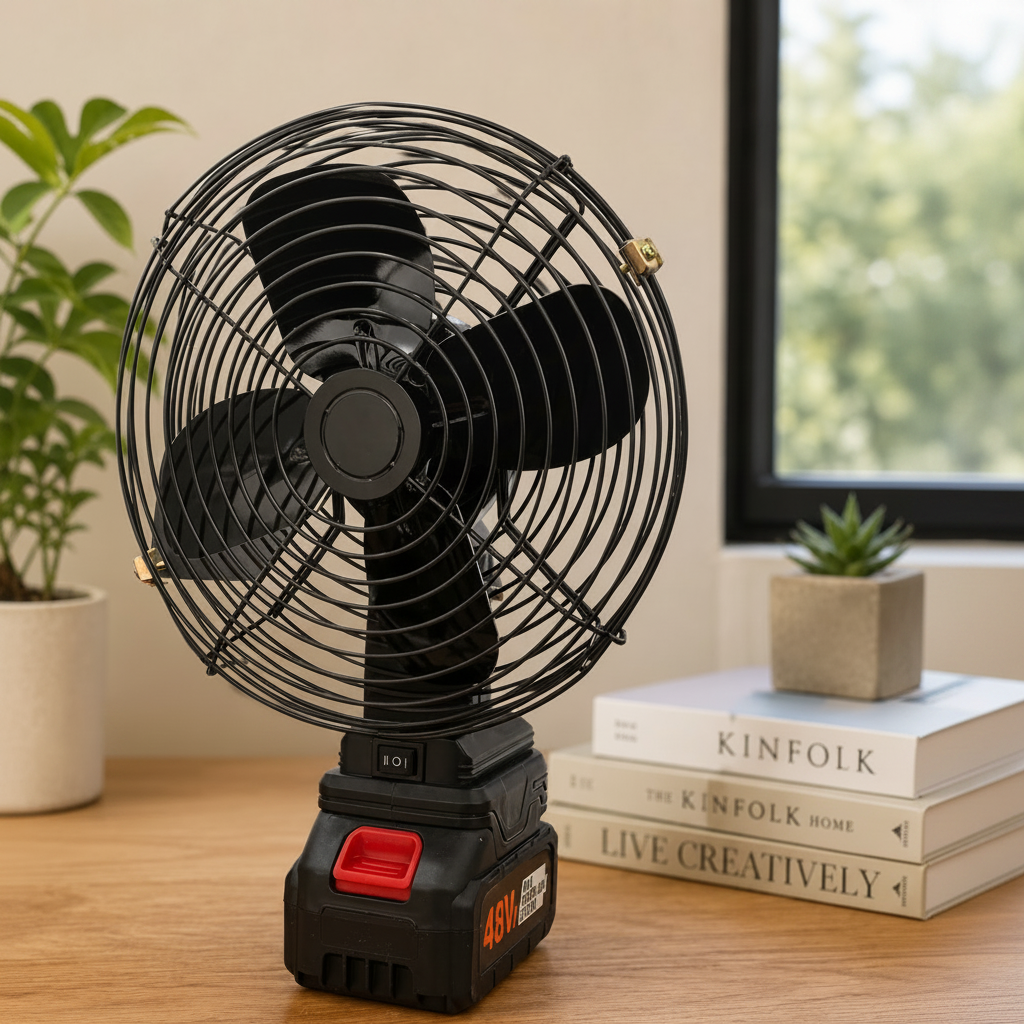 Rechargeable Lithium Electric Fan, Portable Cordless Cooling Fan with Strong Wind