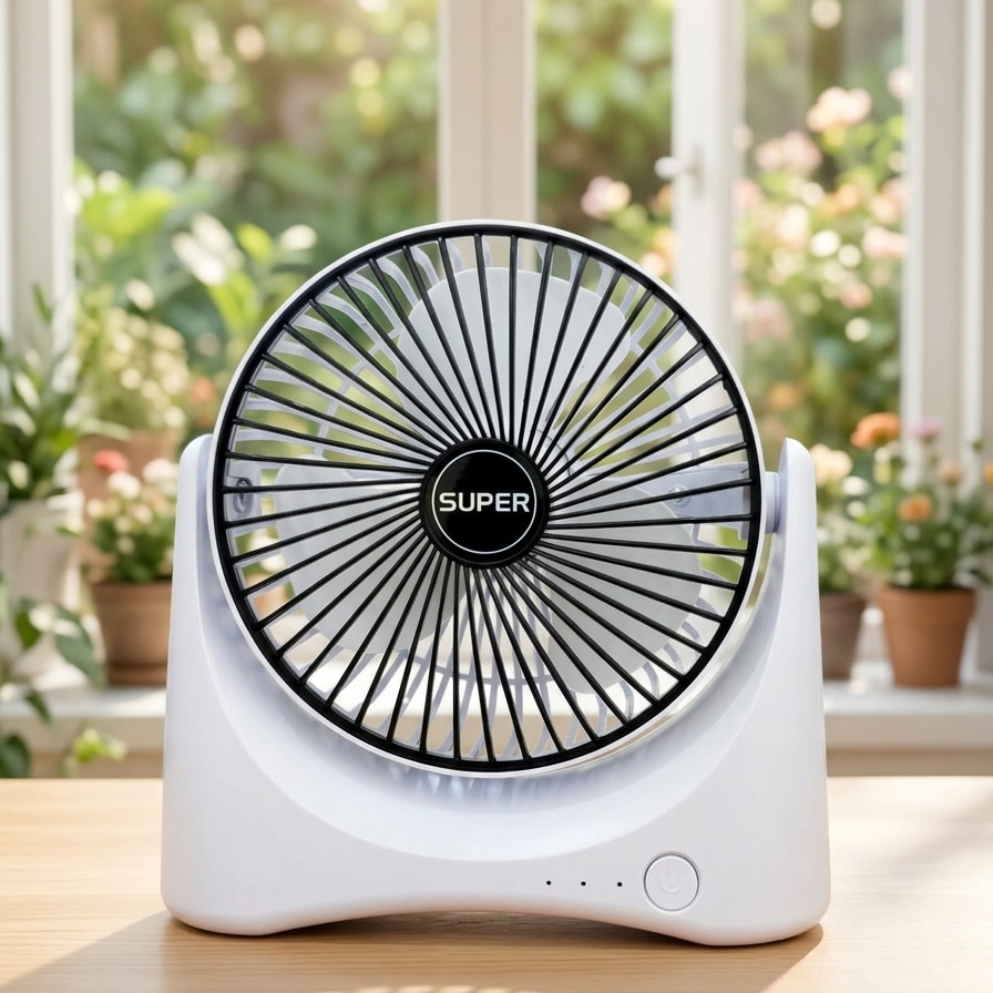 Rechargeable USB Desktop Fan with 3 Speed Modes, Portable Adjustable Cooling Fan