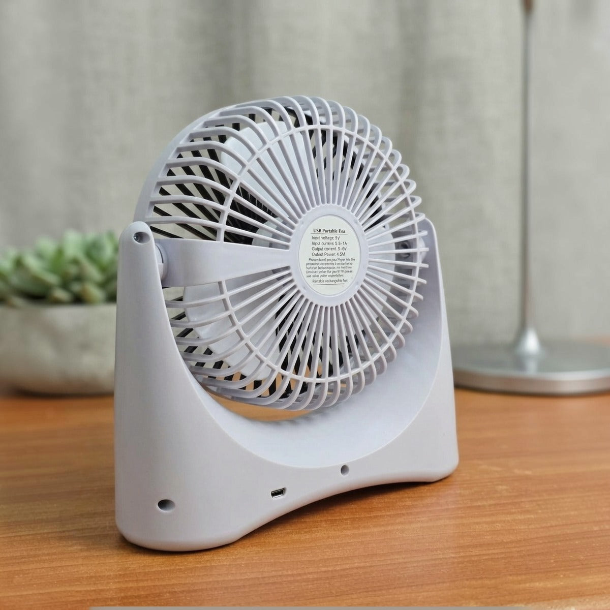Rechargeable USB Desktop Fan with 3 Speed Modes, Portable Adjustable Cooling Fan