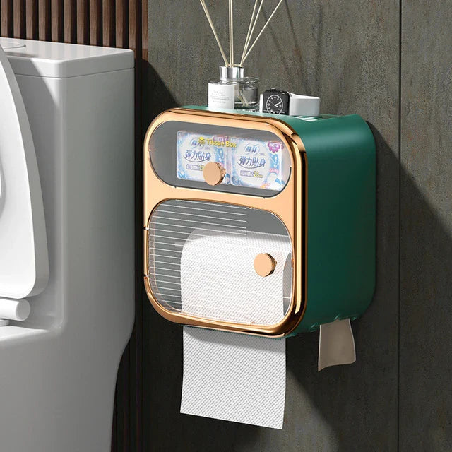 Wall Mounted Tissue Holder with Storage Box