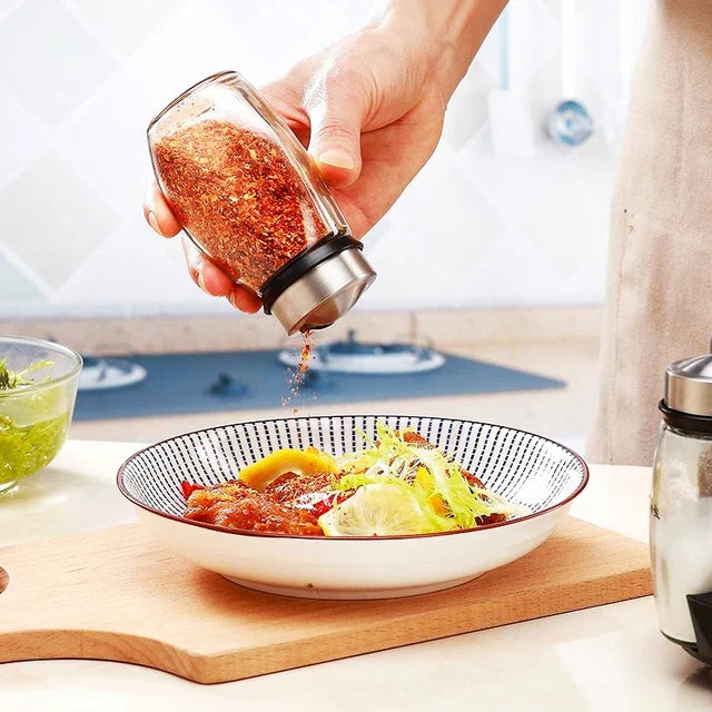 Spice Jar Organizer Set, Pepper Shaker Seasoning Kitchen Bottle Holder - Essential For Dining Table