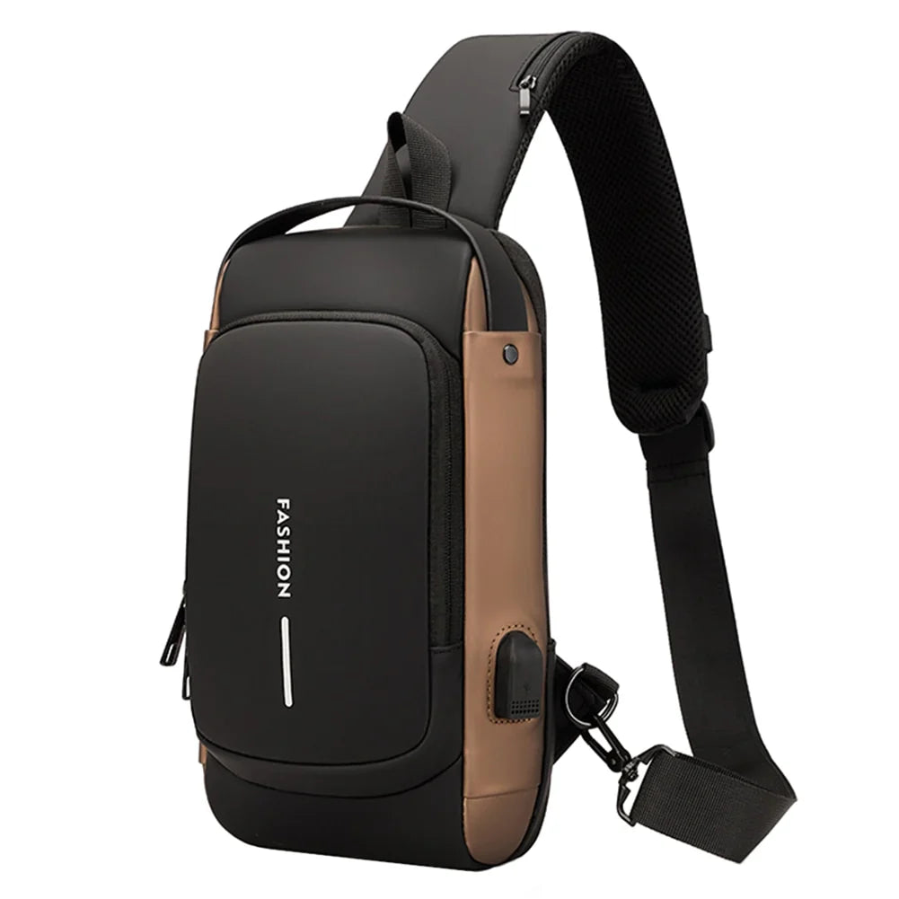 Fashion Travel Crossbody Bag Anti-Theft Shoulder Sling Bag with USB Port