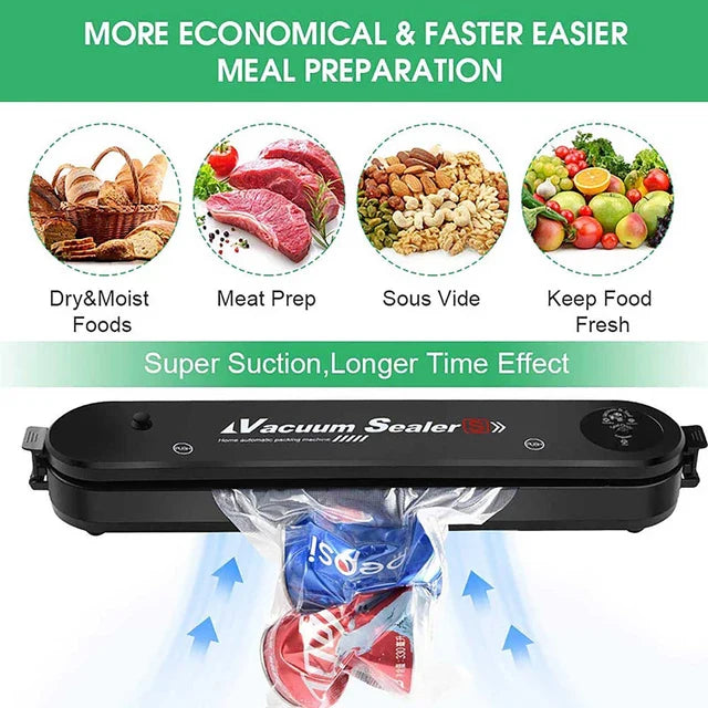 Automatic Vacuum Sealer Food Packing Machine, Fresh Food Saver for Meat, Vegetables & Fruits