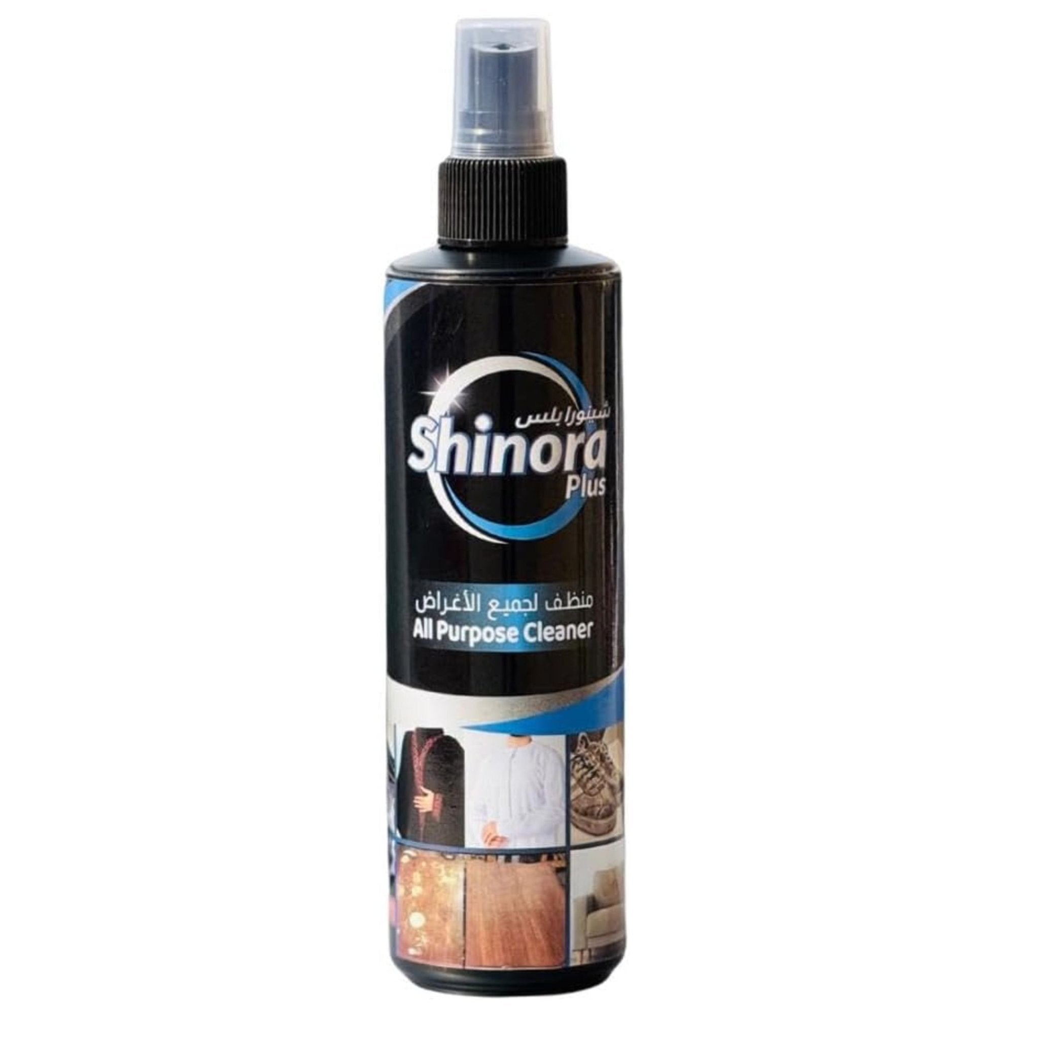 Shinora Plus all-purpose cleaner spray bottle on a white background