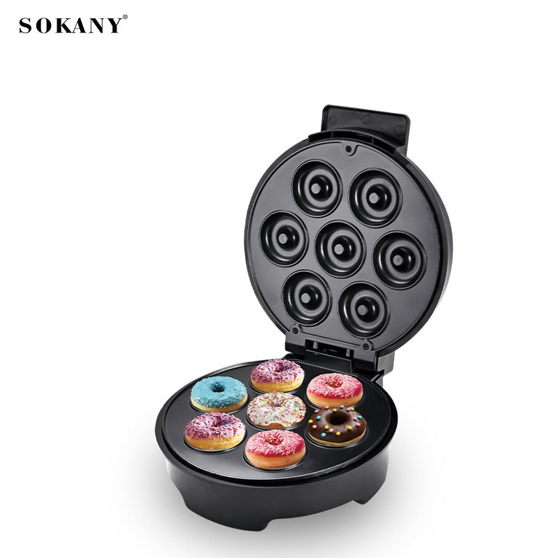 SOKANY Donut Maker with colorful donuts on a white background, brand 'SOKANY' visible.