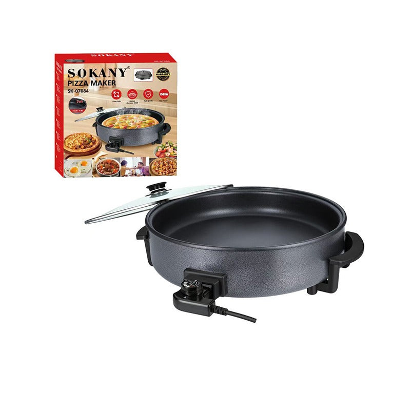 Sokany pizza maker with packaging on a white background