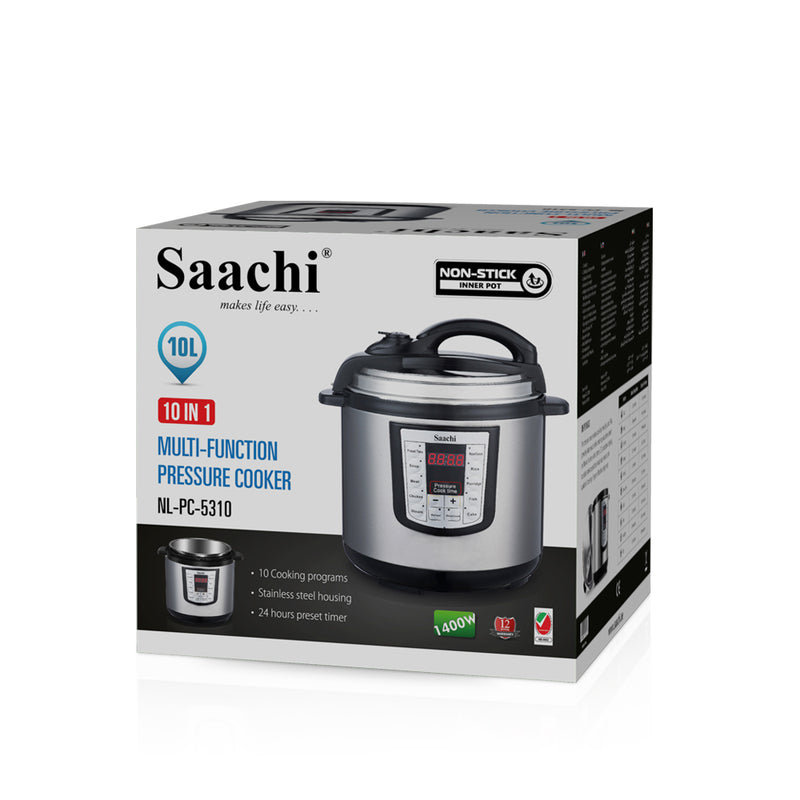 Package Of Saachi 10L Electric Pressure Cooker.