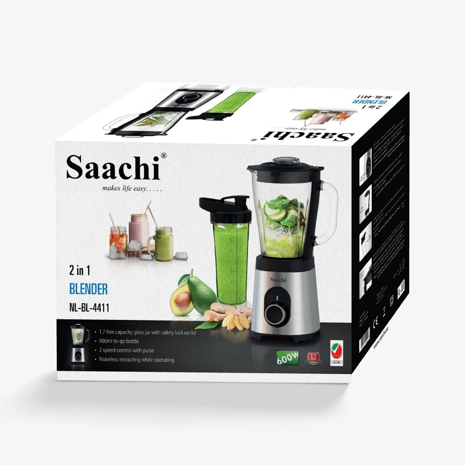 Package Of Saachi 2-in-1  Blender NL-BL-4411.