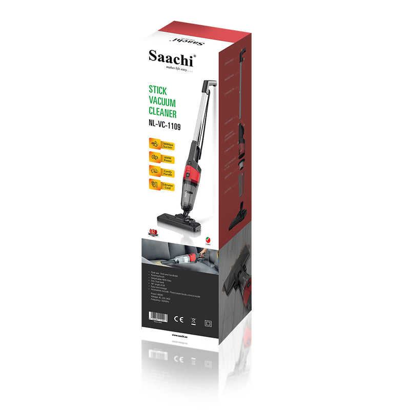 Package Of Saachi 2-in-1 Stick & Handheld Vacuum Cleaner.
