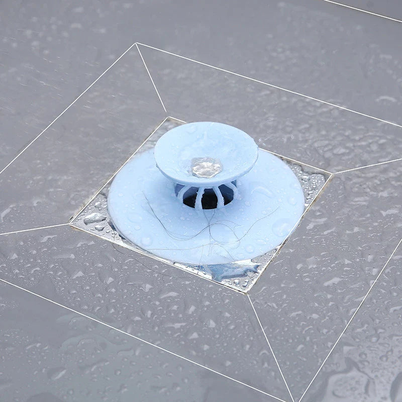 Silicone Sink Hair Strainer placed in the basin