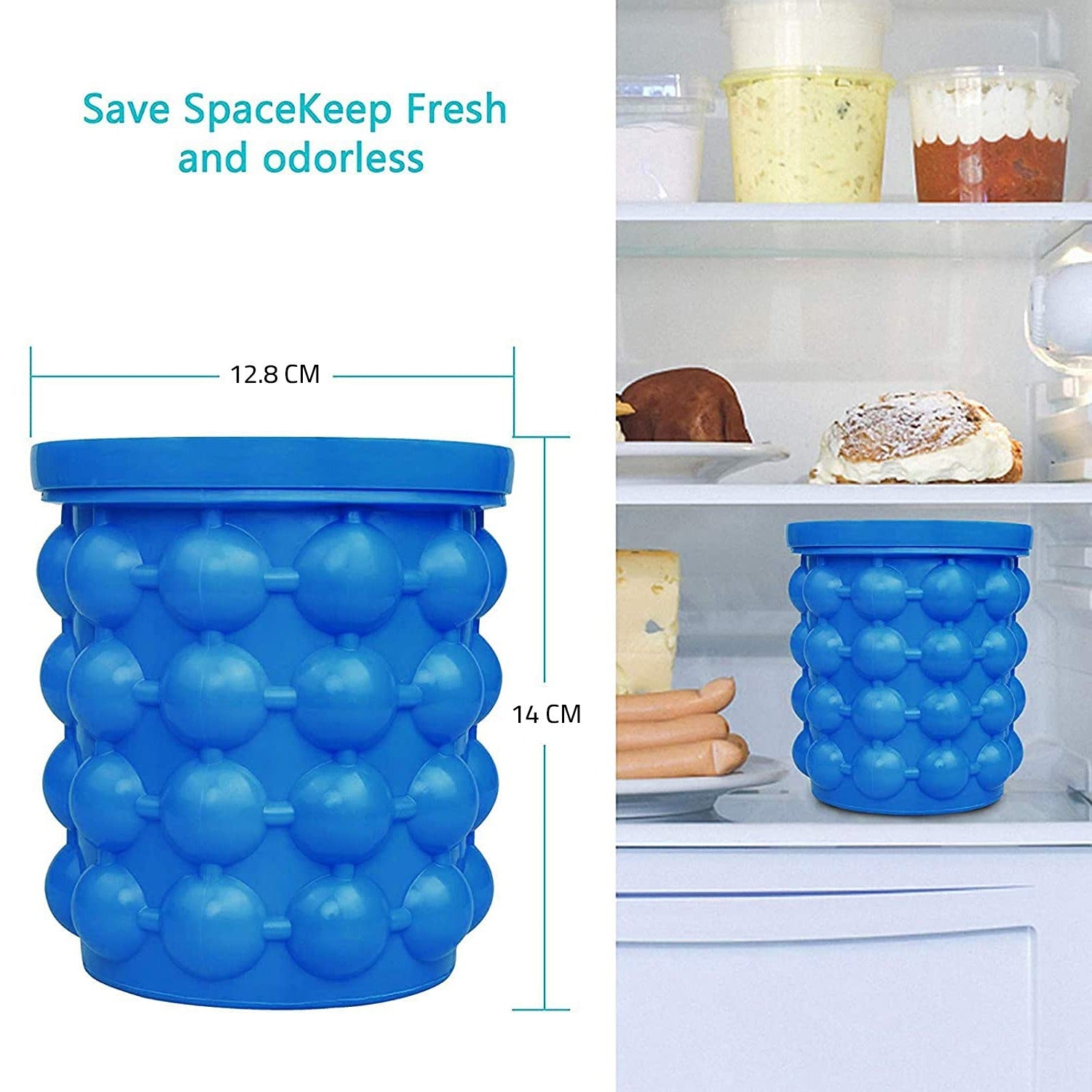 A Silicone Ice Cube Maker is Kept in a Referigerator.