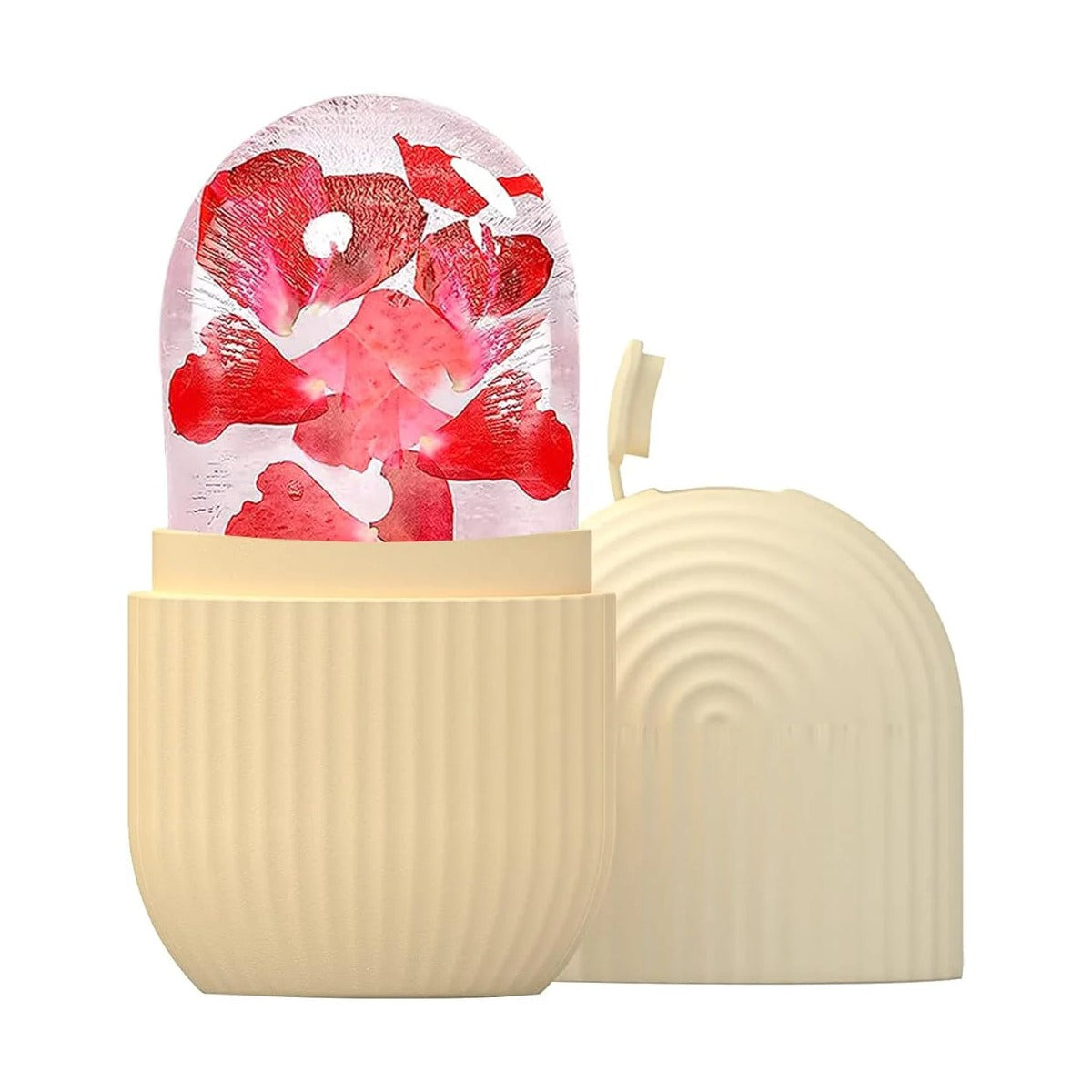 Silicone Ice Roller Massager in Beige Color.