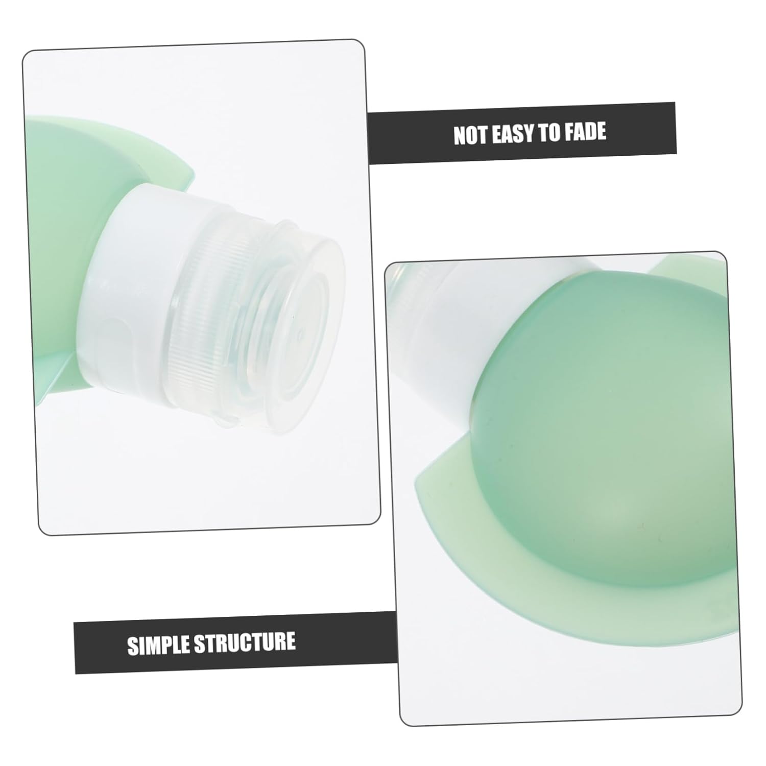 Two Silicone Travel Bottle Set with text on a white background