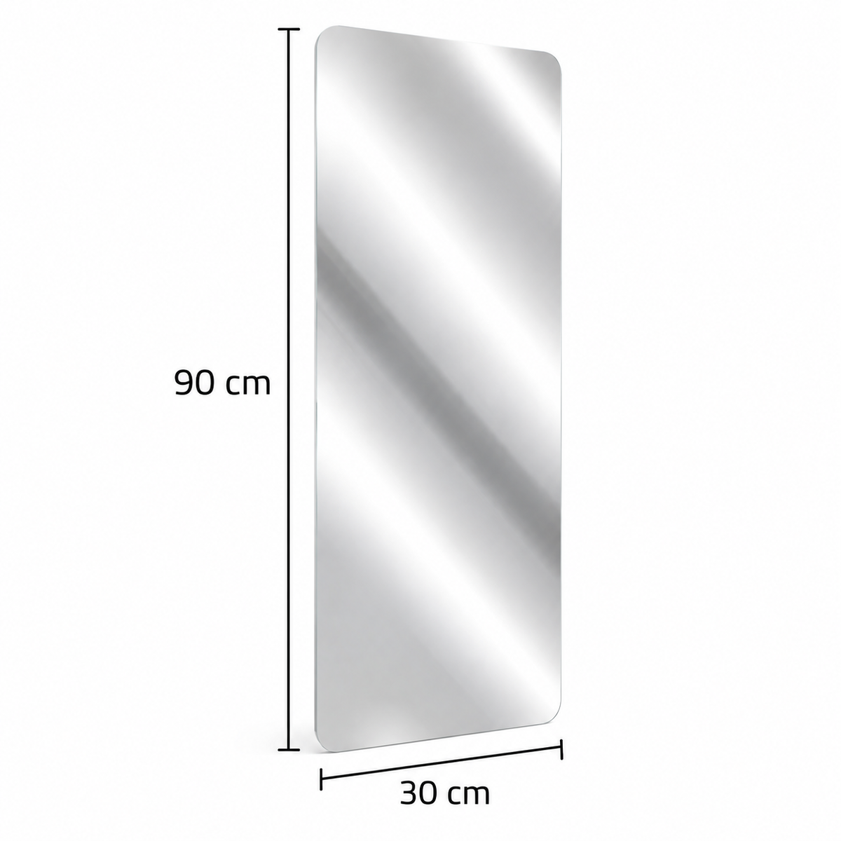 Full Length Self Adhesive Mirror Sticker and it Sizes.