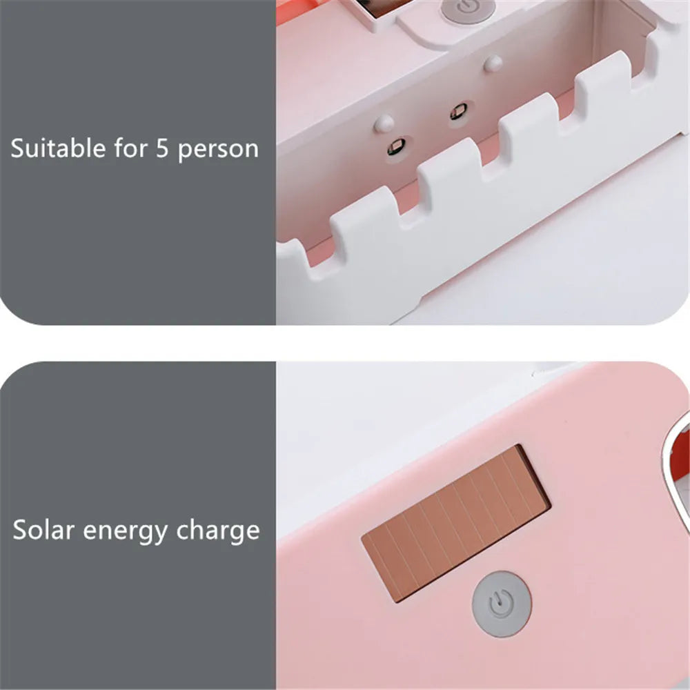UV Toothbrush Sanitizer Toothpaste Squeezer With Rechargeable Solar Power
