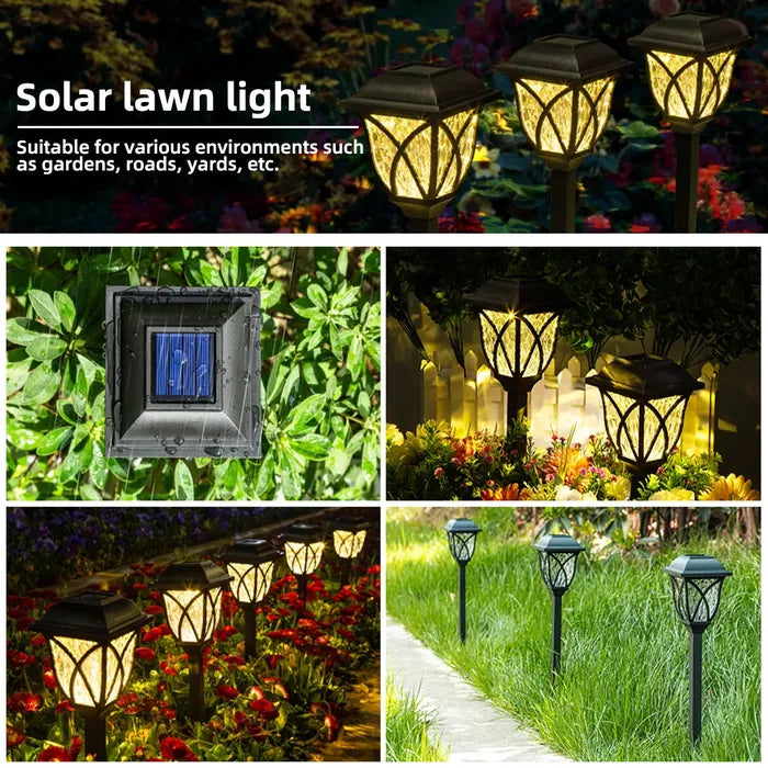 مصباح حديقة خارجي يعمل بالطاقة الشمسية ومقاوم للماء بتقنية LED بتصميم كلاسيكي (قطعتان)