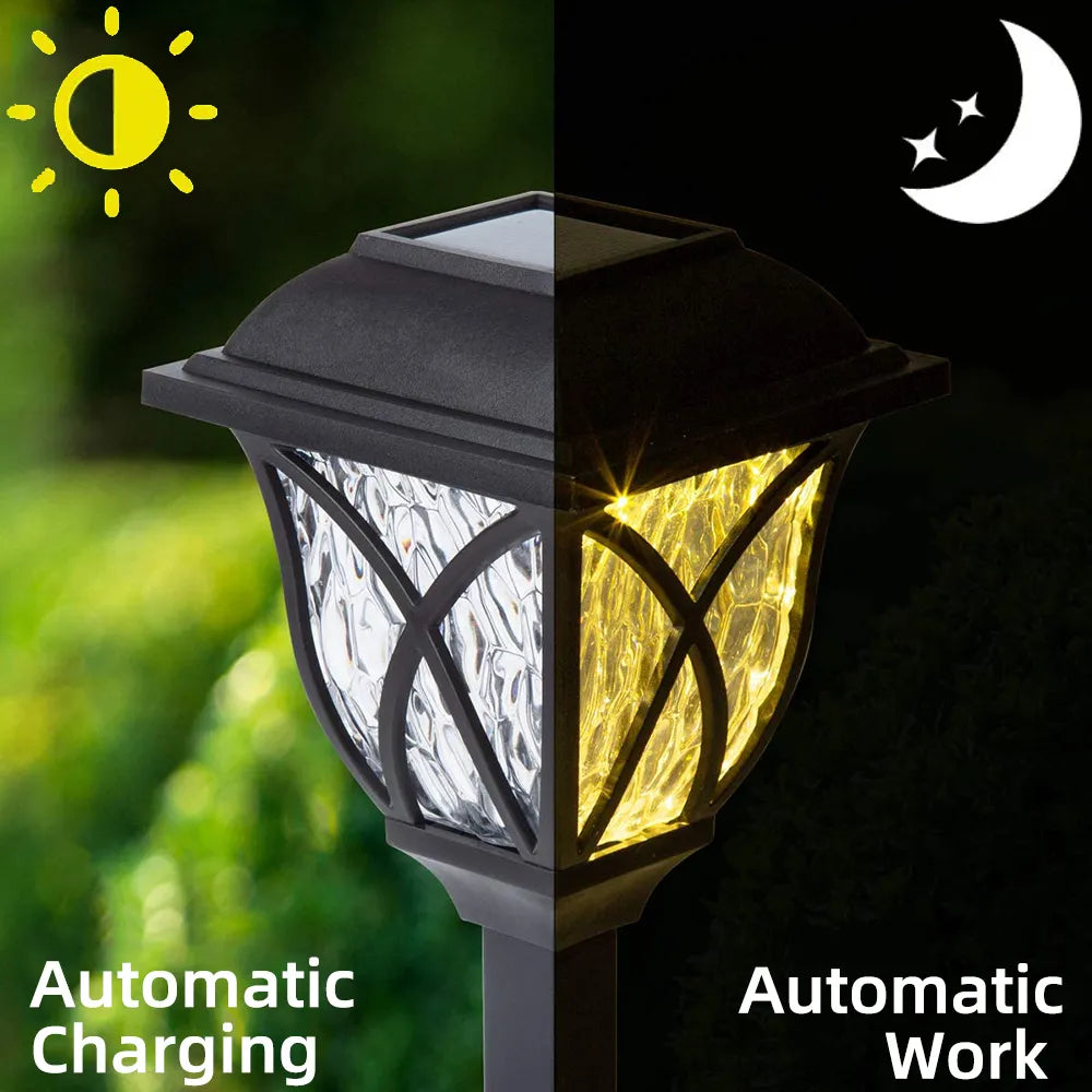 مصباح حديقة خارجي يعمل بالطاقة الشمسية ومقاوم للماء بتقنية LED بتصميم كلاسيكي (قطعتان)