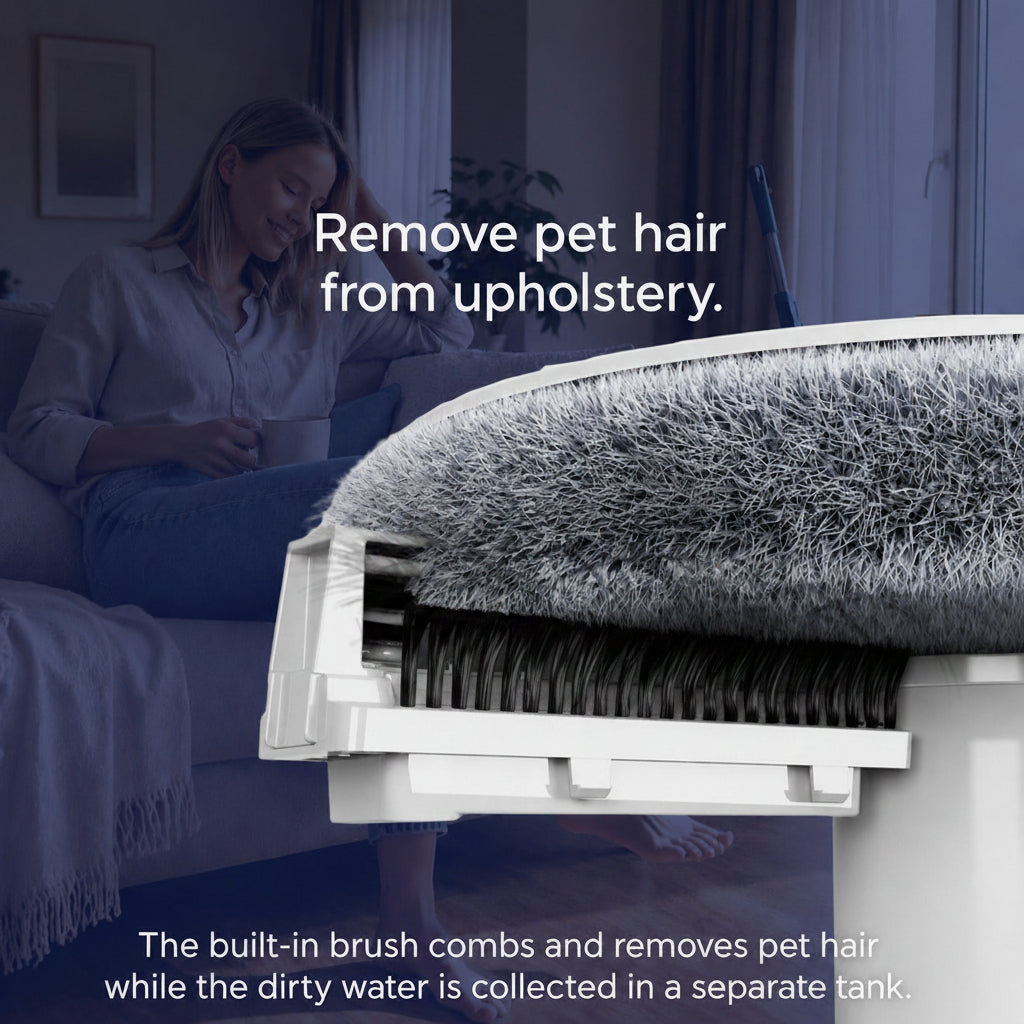 Spin Mop Bucket Set with Microfiber Flat Mop, Dual Chamber Self Wash & Dry System