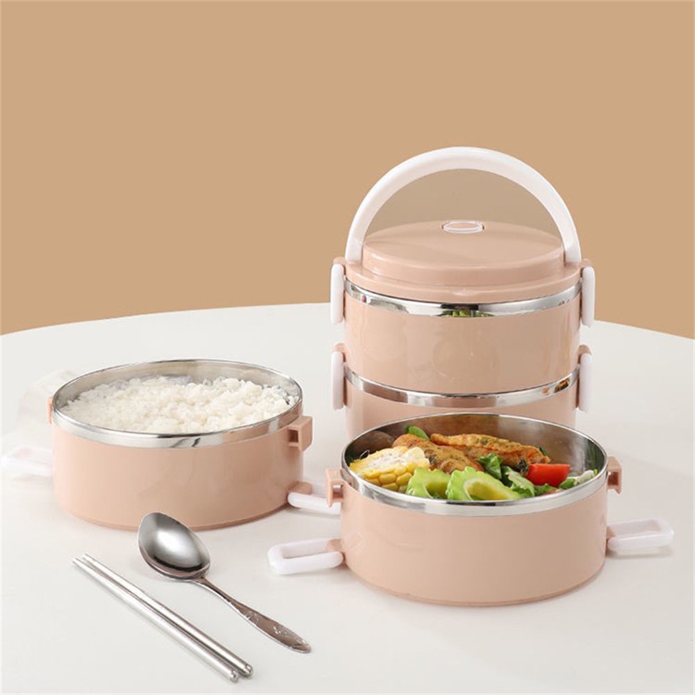 Stainless Steel Lunch Box with Food items.