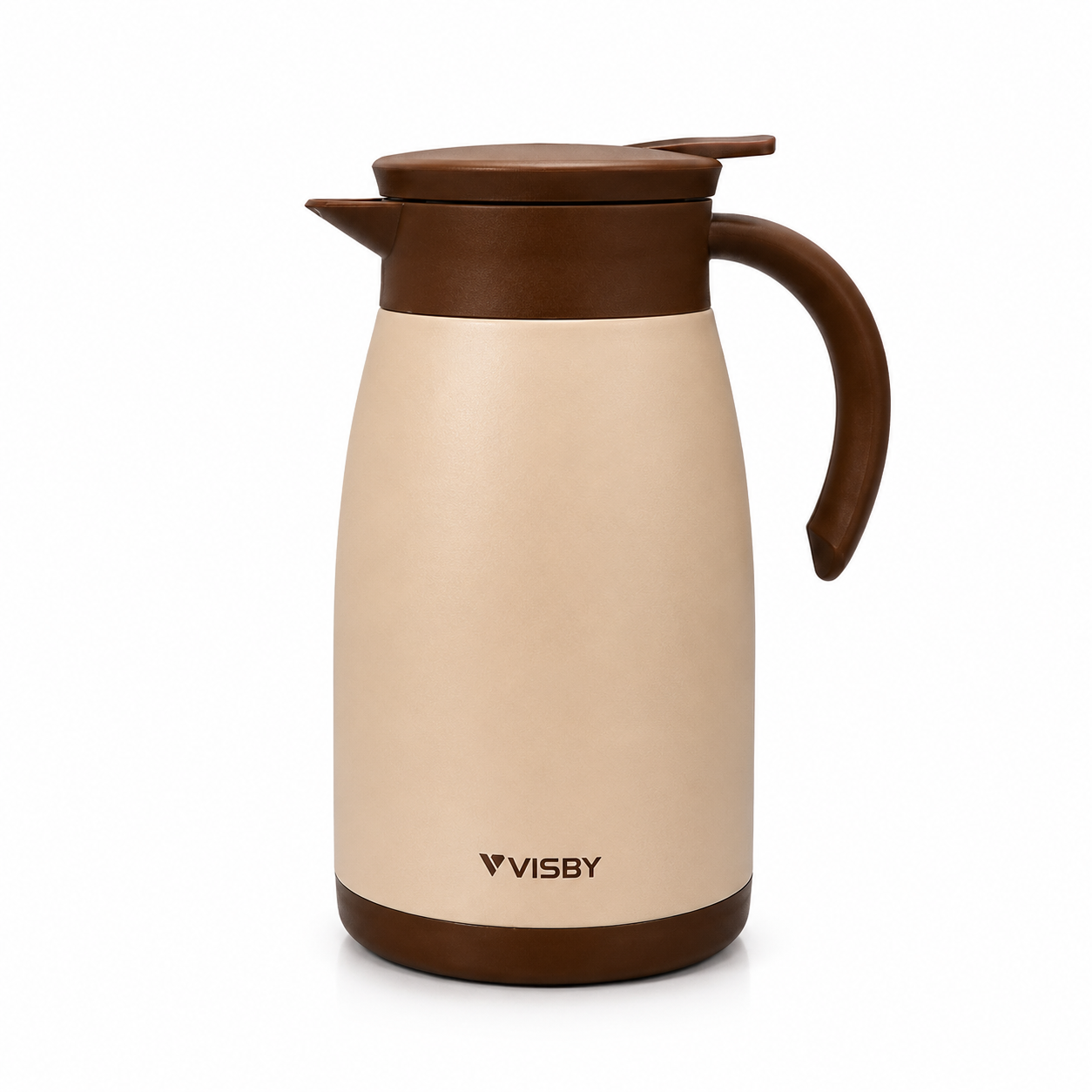 Stainless Steel Vacuum Coffee Pot 1.0L with 'Visby' branding on a white background